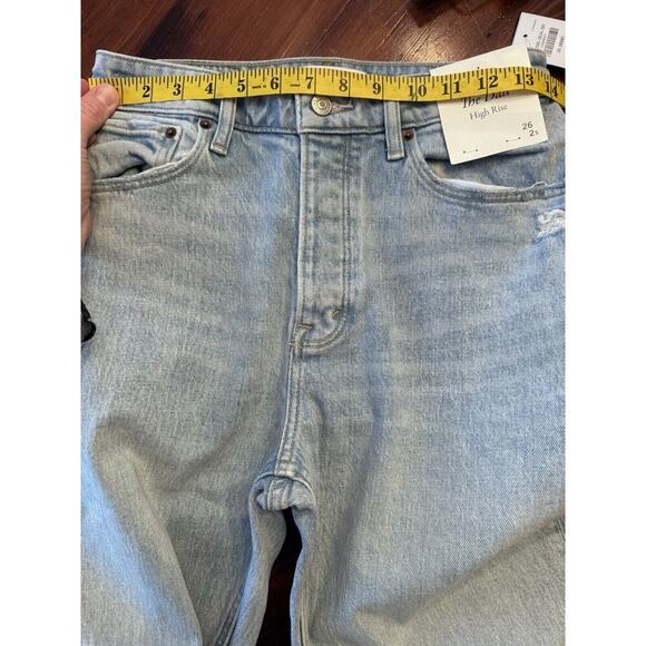 Abercrombie Jeans The Dad High Rise Curve Love, Ripped Wash 26/2S Distressed - Picture 6 of 14